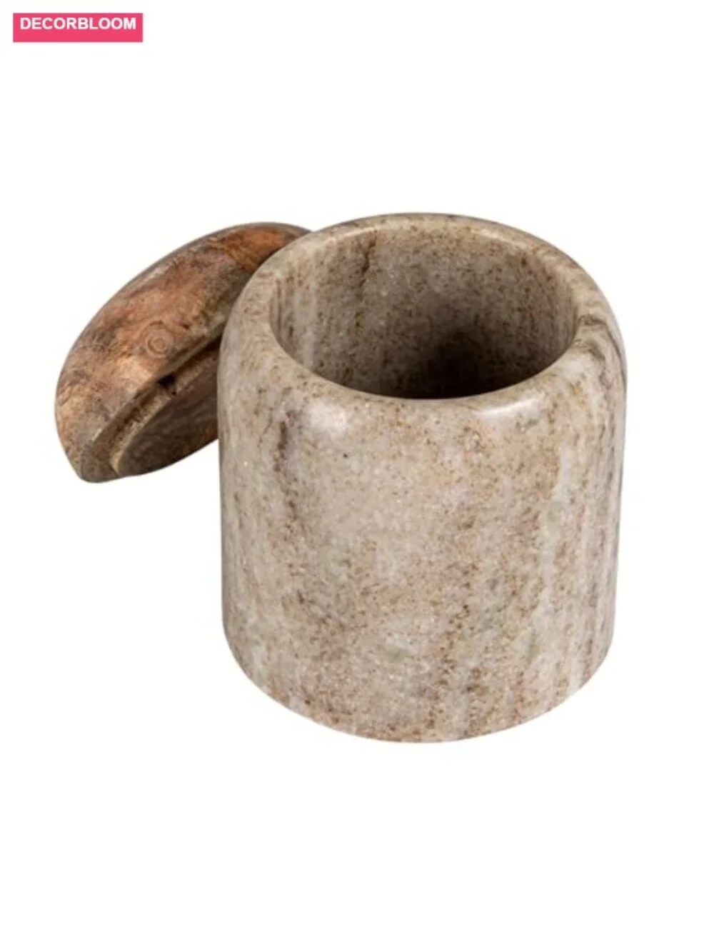 Marble Wood Lid Canister - Kitchen Food Storage Jar